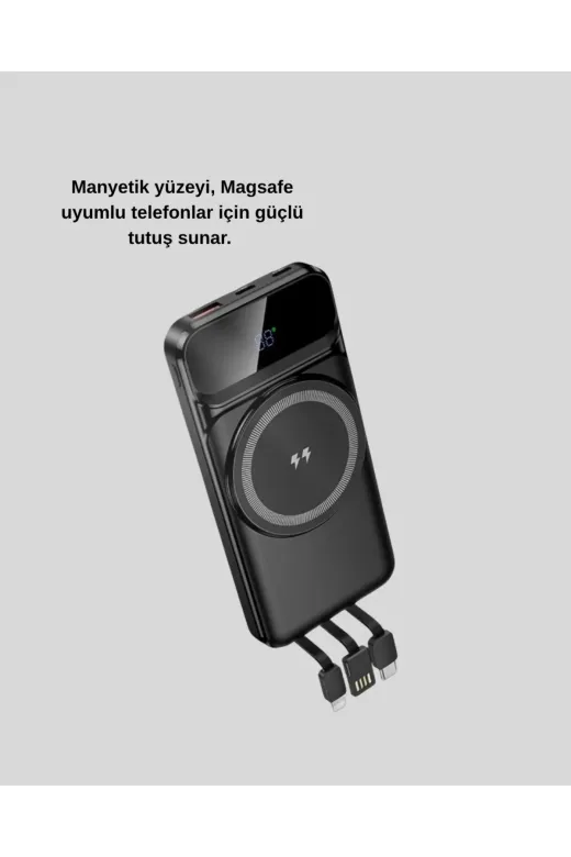 Hafk HFK-MMEYTDUCZZZPW10PLUS Mey İthalat® 10000 Mah Kablosuz Hızlı Şarj Destekli Powerbank – 15W, Pd20W, Type-C Girişli