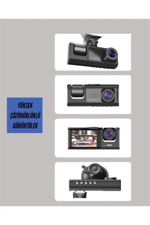 Hafk HFK-MMEYTDUCZZZTA01ARAKAMERA Mey İthalat® Ta-01 3 Kameralı 1080P Araç Kamerası Siyah