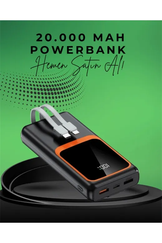 Hafk HFK-MMEYTDUUCZZZ20.000POWERHIZLI1-5 Mey İthalat® 20000 Mah Taşınabilir Powerbank | Çok Kablolu, Hızlı Şarj Destekli (22.5W)