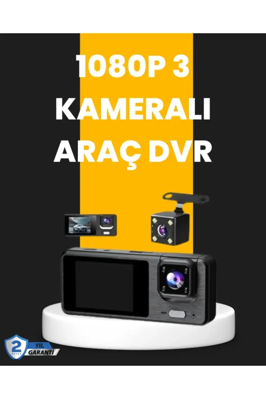 Hafk HFK-MMEYTDXUCZQ301KAMERA-4 Mey İthalat® Çok Açılı Araç İçi Dvr | Ön İç Arka Kamera, Döngü Video Kaydı