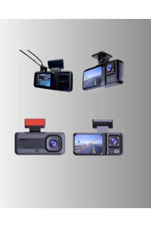 Hafk HFK-MMEYTDXUCZZZGENAILIARAKAMERA-5 Mey İthalat® 3 Kameralı Araç İçi Kayıt Cihazı 1080P Full Hd Gece Görüşlü Ve Wi-Fi Bağlantılı