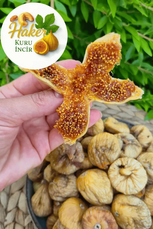 HAKER İNCİR HAKER002 Dağ İnciri Süzme 1000 Gr Organik Kuru İncir (Yumuşak) Tabak Içinde