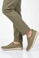Haki Nubuk Hakiki Deri Erkek Casual Ayakkabı
