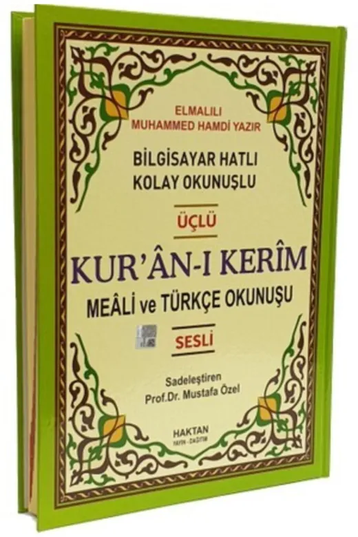 Haktan Yayın Dağıtım haktan üçlü Kuranı Kerim Mealli Türkçe Okunuşlu Latince Okunuşlu Arapça Cami Boy 25-34 Cm