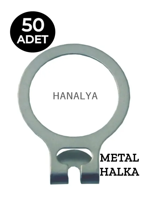 HANALYA 323235MR4 Otel Tipi Ahsap Aski (50 Adet Metal Halka+50 Adet Ahşap Aski)