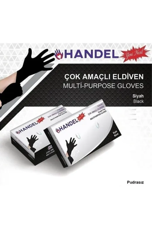 HANDEL DCKGLVS003 100'lü Pudrasız Çok Amaçlı Eldiven Siyah Small