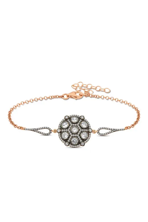 Harem Altın BR0460889 Gümüş Rose Elmas Montür Bileklik