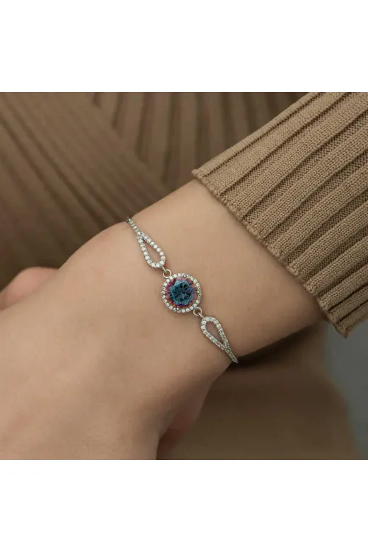 Harem Altın BR0460913 Gümüş Mistik Topaz Bileklik