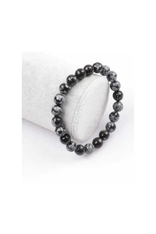 Haremi PRA-7405041-7132 Karlı Obsidyen 6Mm Bileklik
