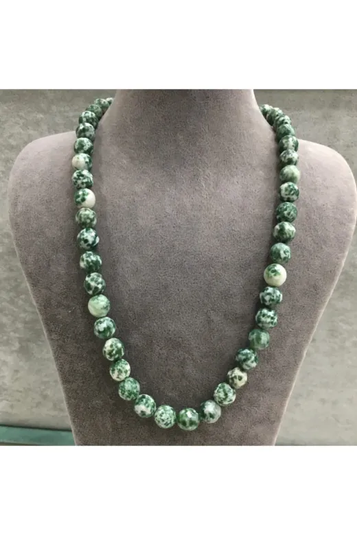 HAS İNCİ Gümüş Klipsli Doğal Green Jasper Taşı Kolye Gj250A