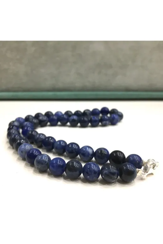 HAS İNCİ sd400a Kadın Lacivert Klipsli Doğal Sodalite Taşı Gümüş Kolye
