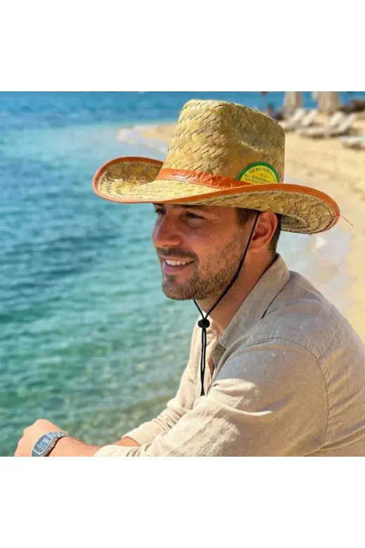 Hasır Erkek Foter Kovboy Şapka Pls.bez Kenar - Kuşak