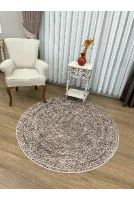 Hasır Jüt Görünümlü 3d Renkli Lateks Deri Taban Halı
