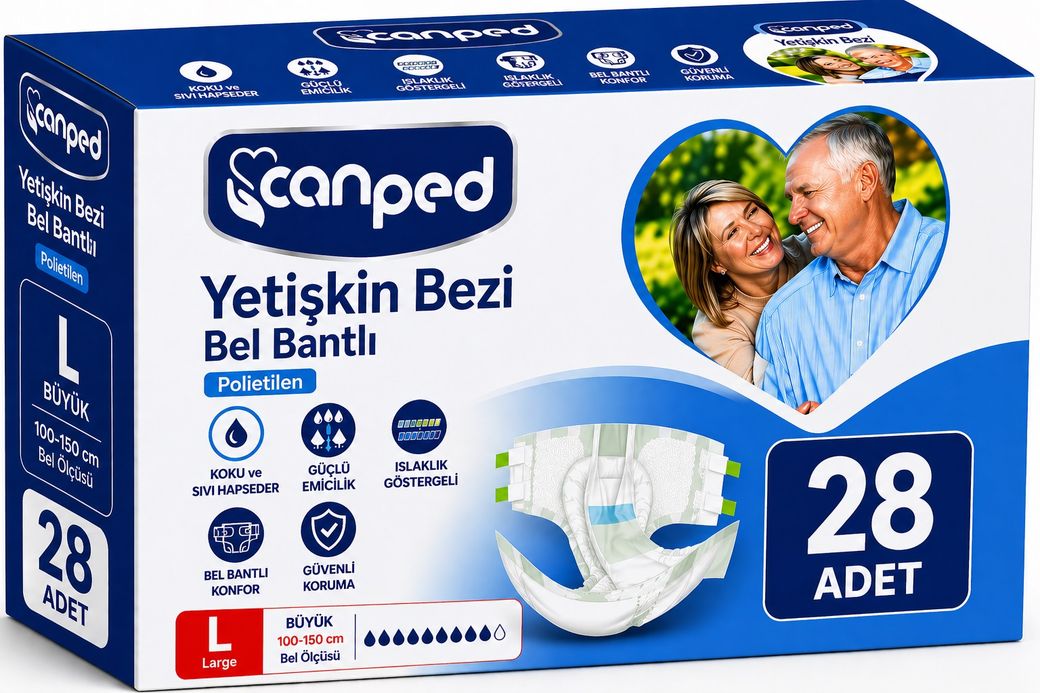 Hasta Bezi Yetişkin Bel Bantlı Polietilen L-Large Büyük Boy 28 Adet (4PK*7)