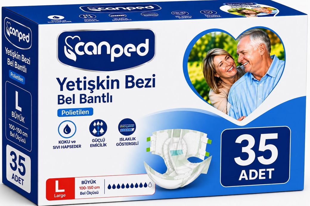 Hasta Bezi Yetişkin Bel Bantlı Polietilen L-Large Büyük Boy 35 Adet (5PK*7)