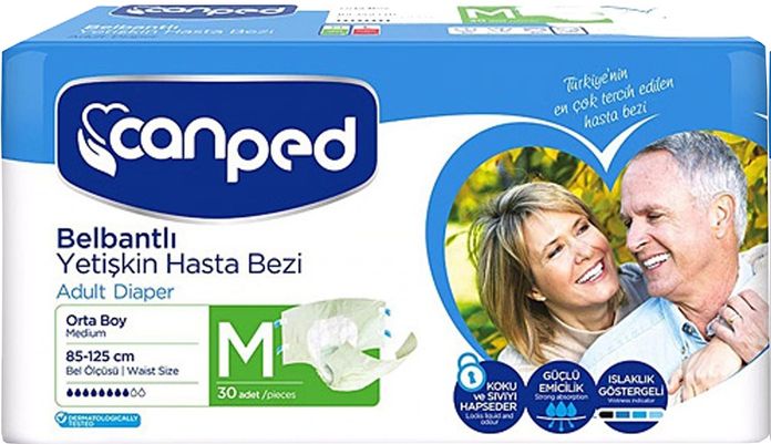Hasta Bezi Yetişkin Bel Bantlı Polietilen M - Orta - Medium 30 Adet Tekli Pk