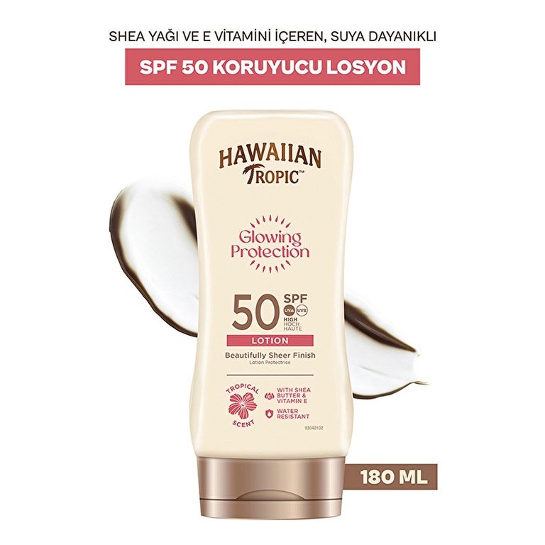 Hawaiian Tropic 10208174 Glowing Protection Lotion Spf50 Güneş Koruyucu Vücut Losyonu 180 Ml