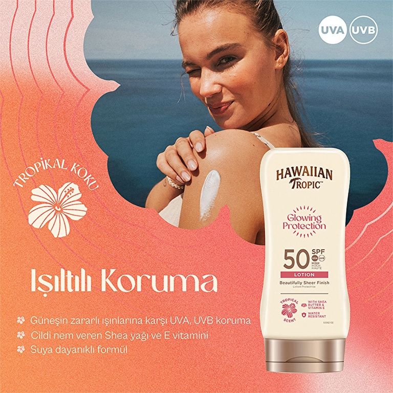 Hawaiian Tropic 10208174 Glowing Protection Lotion Spf50 Güneş Koruyucu Vücut Losyonu 180 Ml