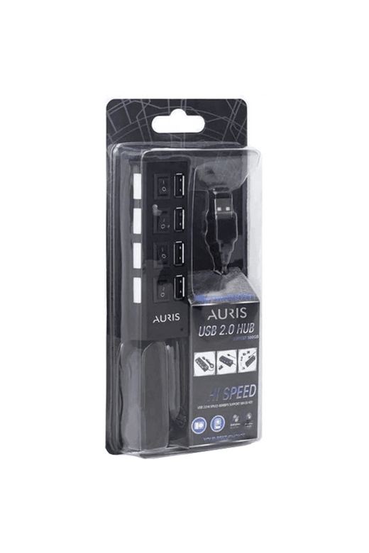 HB01 Auris 4 Port Usb 2.0 Hub Çoğaltıcı Çoklayıcı  Laptop Bilgisayar Uyumlu