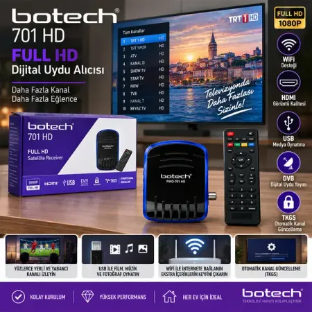 HD UYDU ALICISI FULL HD HDMI - USB - WİFİ PIKO-701 (4745)