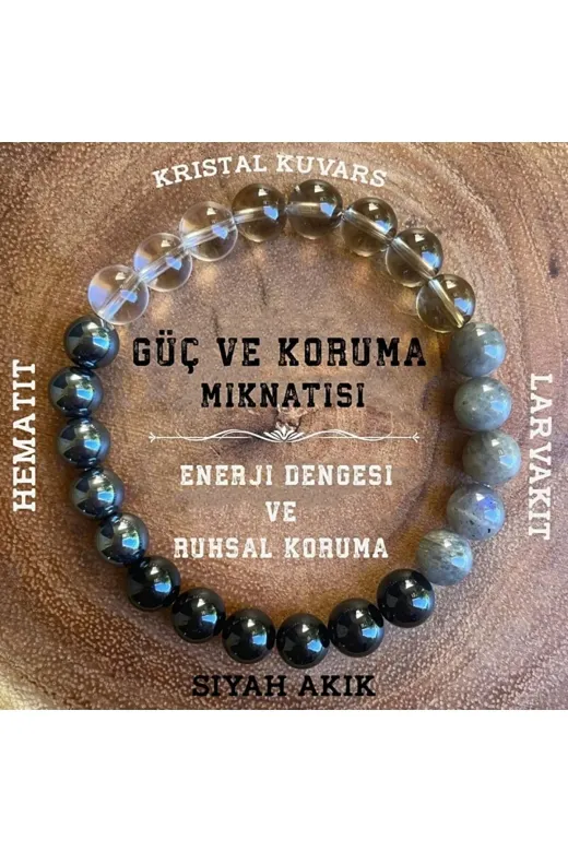hediyecixx dogaltaşkopld Kristal Kuvars, Hematit,, Siyah Akik Bileklik Güç Ve Cesaret