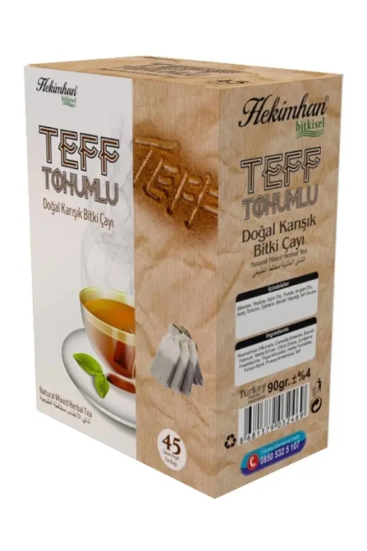 Hekimhan httfç45-12 Teff Tohumlu Çay 45'li Süzen Poşet 12 Adet