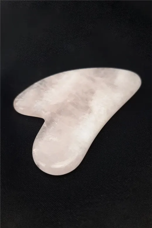 Helsinki Accessories MSKV-MSJ138 Pembe Kuvars Kalp Kesim Gua Sha Doğal Taş Yüz Masaj Taşı Moskova