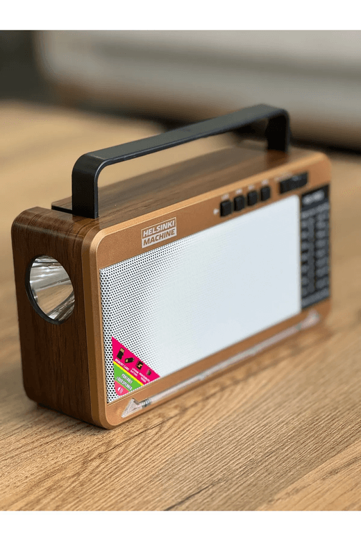 Helsinki Machine Hs-1965 Bt (3 Kademe Fenerli̇+Usb+Tf+Bluetooth) Nostaljik Fm Radyo