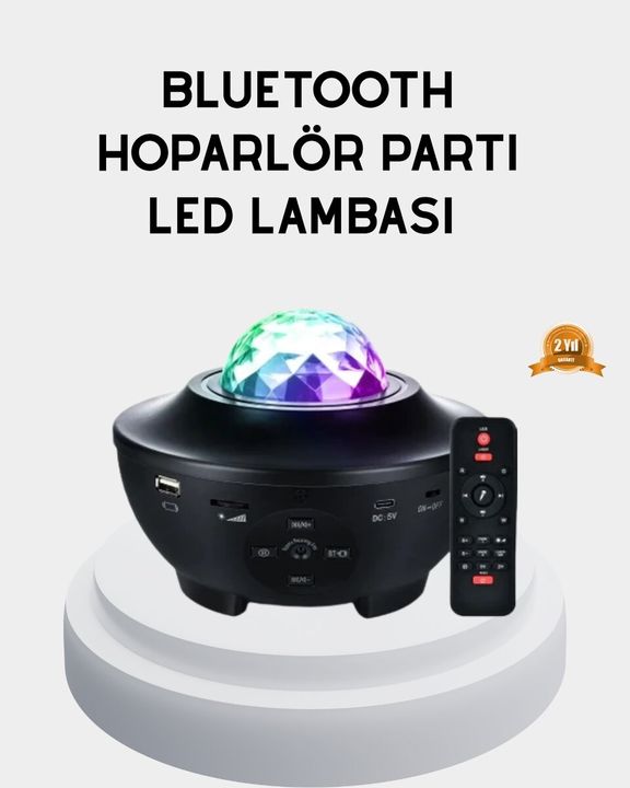 Hepsibayi TRİTHLTXUUCZZZXY918HPARLÖR-2-BLNCCC Led Yıldızlı Projektör Galaxy Modlu Renk Ve Parlaklık Ayarlı Gece Lambası Siyah
