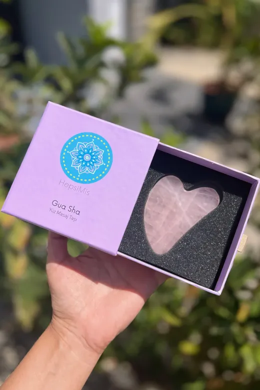 HepsiMis 1125 Gua Sha Yüz Masaj Taşı (Rose Kuvars)