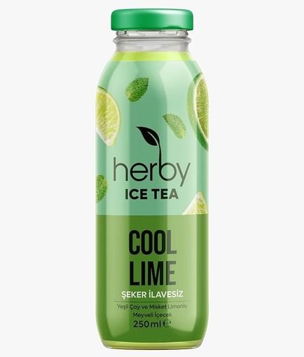 herby0255 Herby Ice Tea Cool Lime Soğuk Çay Şeker İlavesiz 250 Ml X 12 Adet