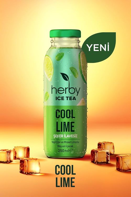 herby0255 Herby Ice Tea Cool Lime Soğuk Çay Şeker İlavesiz 250 Ml X 12 Adet