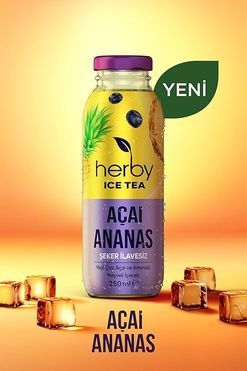 herby0589898 Herby Ice Tea Açai Ananas Soğuk Çay Şeker İlavesiz 250 Ml X 12 Adet