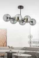 Hira 6'lı beyaz Glob Camlı Modern Plafonyer avize  Salon Yemek Masası Üstü