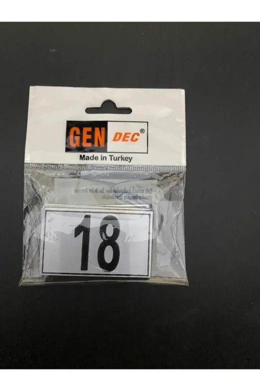 Hırdavat GEN318-18 Kapı Numarası Dolap,raf,posta Kutusu Numarası 4X6 Cm 1 Den 18 E