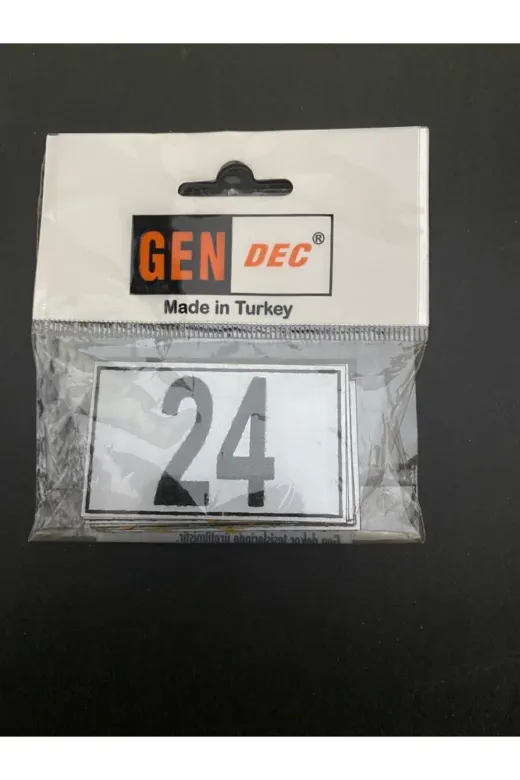 Hırdavat GEN324-24 Kapı Numarası Dolap,raf,posta Kutusu Numarası 4X6 Cm 1 Den 24 E