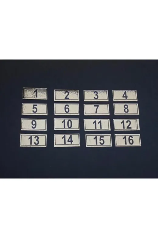 Hırdavat GEN516-16 Kapı Numarası Dolap Kutusu Numarası 18X38Mm 1 ..16 Ya