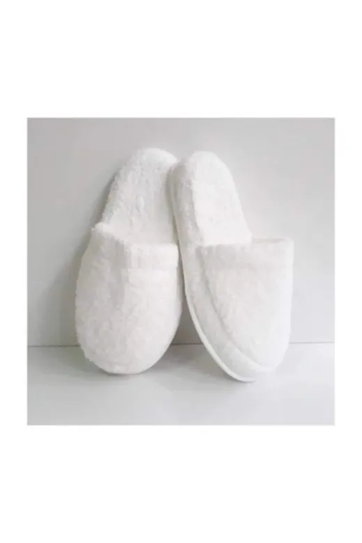 HİSARAKSESUAR HS0000056 Unisex Beyaz Havlu Terlik