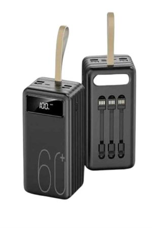Hızlı Şarj 4 Çıkışlı Powerbank 60.000 Mah Taşınabilir Dijital Göstergeli
