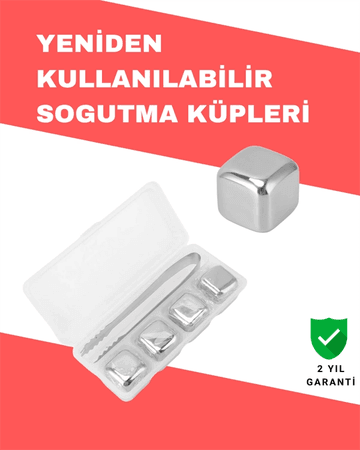 Hızlı Soğutma Özellikli Paslanmaz Metal Buz Küpü Takımı