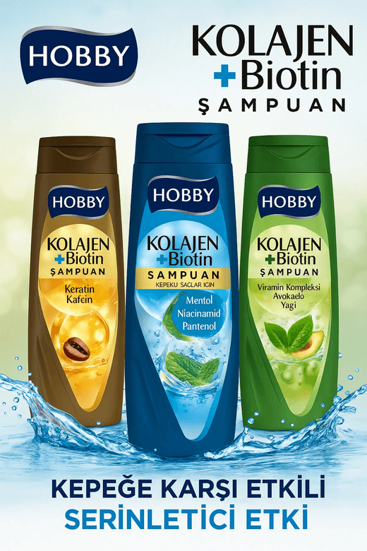 HOBBY FT058500 Kolajen + Biotin Şampuan Zayıf Ve Güçsüz Saçlar İçin 480Ml