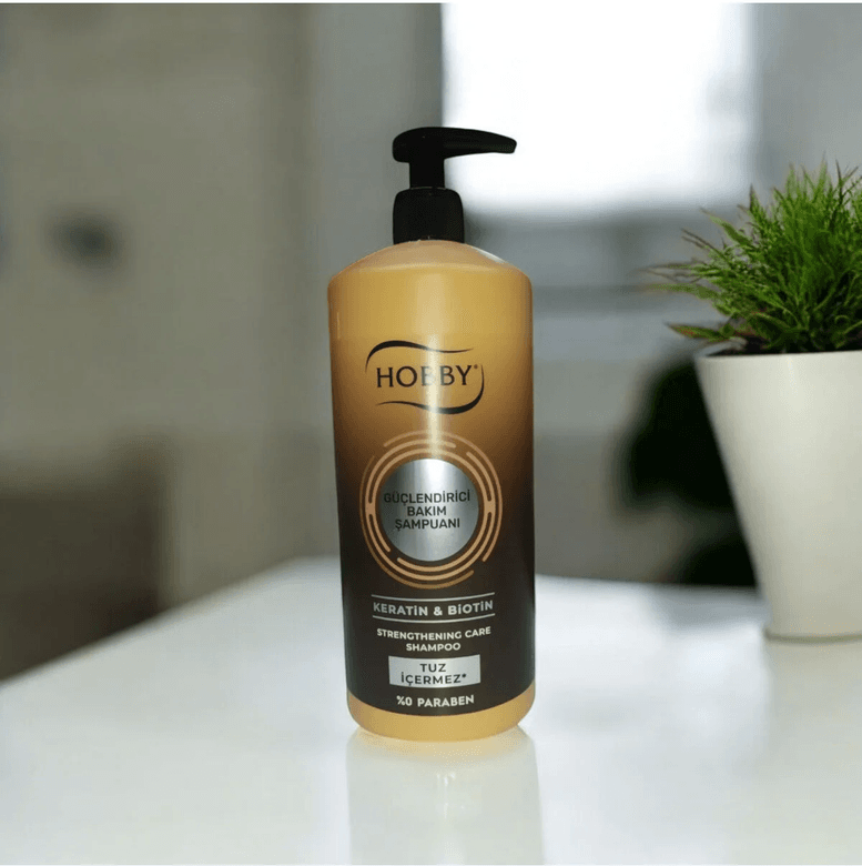 HOBBY FT85410 Güçlendirici Bakim Şampuani 1 L; Keratin & Biotin, Tuzsuz
