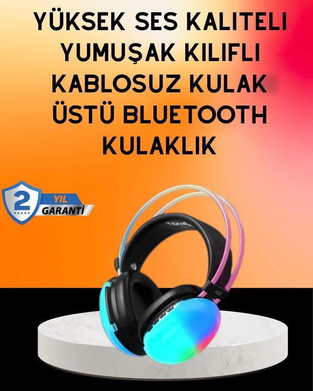 Hobibahçem 125023361 Mey İthalat Ipx4 Suya Dayanıklı Kablosuz Kulak Üstü Gaming Kulaklık Çok Renkli
