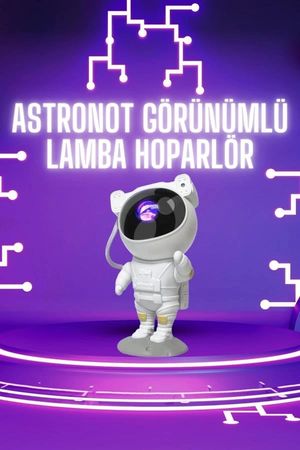 Hobibahçem 125025571 Mey İthalat Astronot Şeklinde Bluetooth Hoparlör Gökyüzü Kumandalı Aydınlatma Lamba Çok Renkli