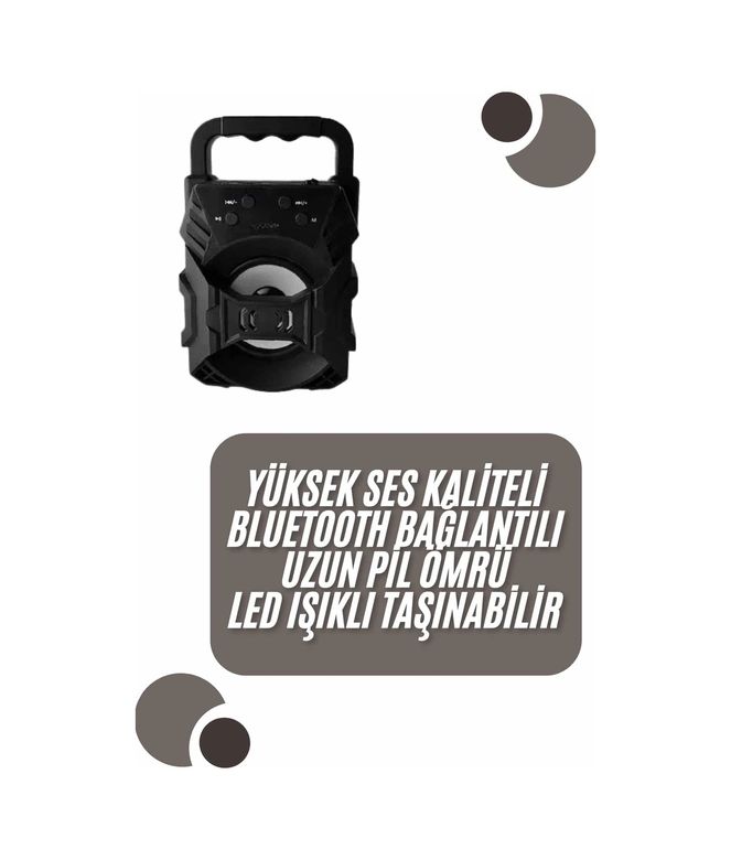 Hobibahçem 125025581 Mey İthalat Kablosuz Bluetooth Hoparlör Ses Bombası Rgb Işıklı Taşınabilir Yüksek Ses Kaliteli Çok Renkli