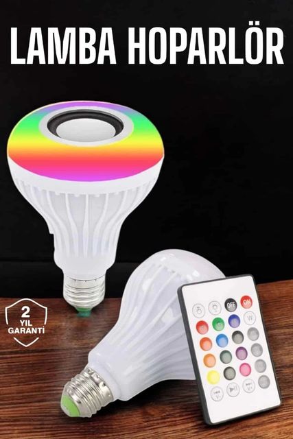 Hobibahçem 125025655 Mey İthalat Kablosuz Bluetooth Hoparlör Led Lamba Çok Renkli