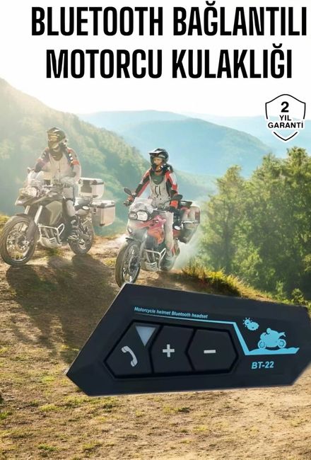 Hobibahçem 129435498 Mey İthalat İnterkom Intercom Kask Kulaklık Bt22 Bluetooth Motosiklet Kulaklık 5.0 Bluetooth 41709422
