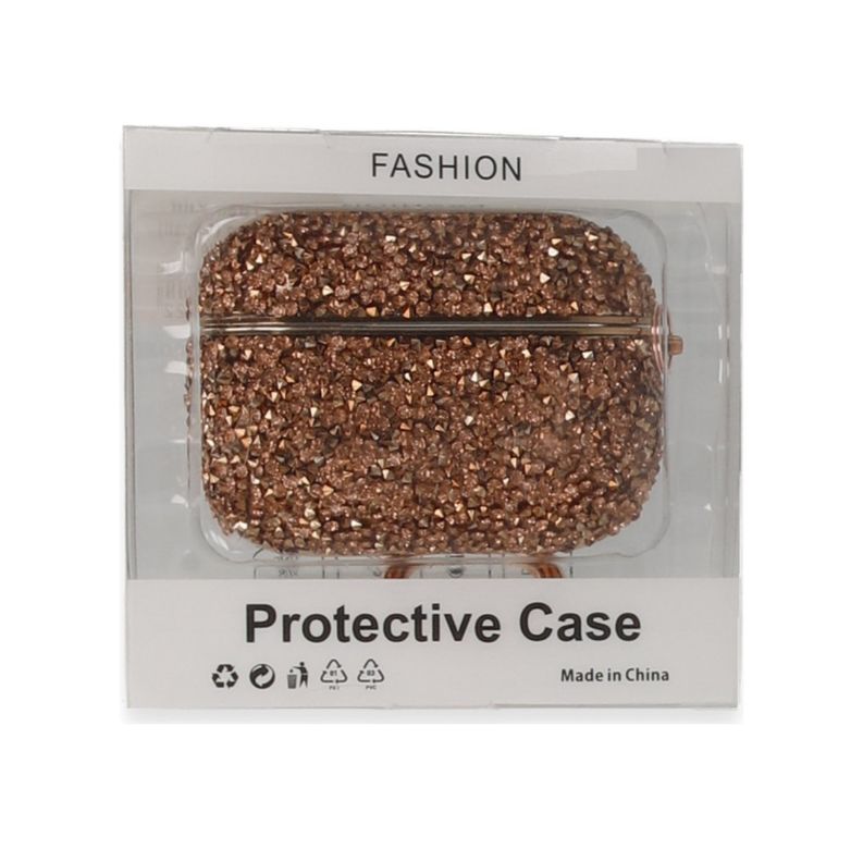 Hobibahçem 130002535 Airpods Pro 1.nesil Mira Taşlı Kılıf - Rose Gold
