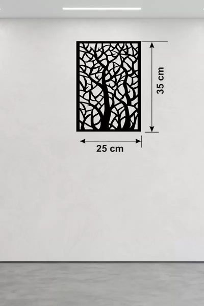 Hobibahçem MEYKTTB2235464930-BLMY Mey İthalat Soyut Ağaç Dalları Ahşap Duvar Tablosu - 25X35 Cm Lazer Kesim Dekoratif Pano Çok Renkli