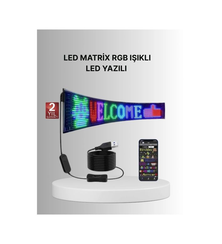 Hobibahçem MEYTDUCZ16X64LEDMATRİX-6-BLMY Mey İthalat Gece Kullanıma Uygun Pixel Rgb Led Panel Estetik Atmosfer Işığı Çok Renkli